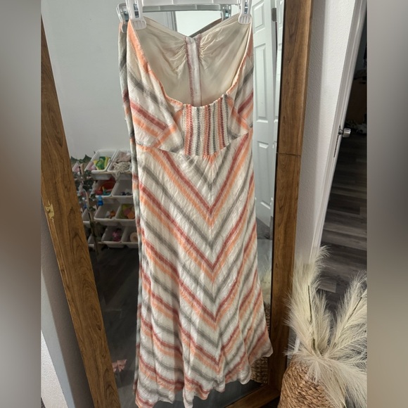 Free People Linen Blend Striking Striped Midi Dress - Picture 6 of 7